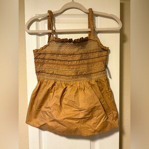Old Navy brown smocked peplum top size M